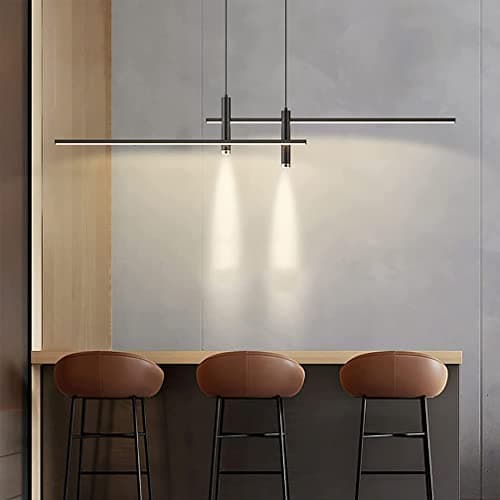 Suspension LED Table à Manger Lampe LED Lampe à Suspension Dimmable avec Télécommandée Lustre Salon Cuisine Plafond Bureau Salle à manger Restaurant Cuisine Décor Plafonnier Luminaires