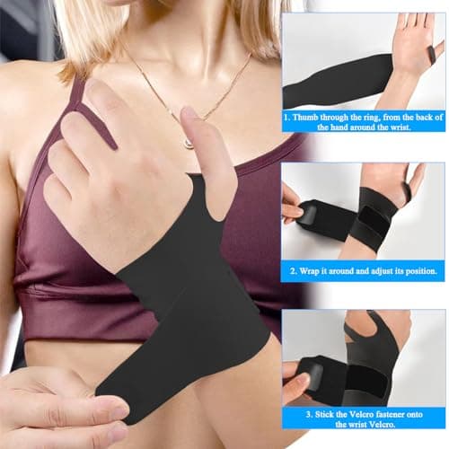 Attelle de Poignet Sport, 2 Pièces Protège Poignet, Bandage Poignet, Support de Poignet, Attelle de Soutien de Poignet, Sangles de Compression de Poignet pour le Fitness I'haltérophilie La Tendinite