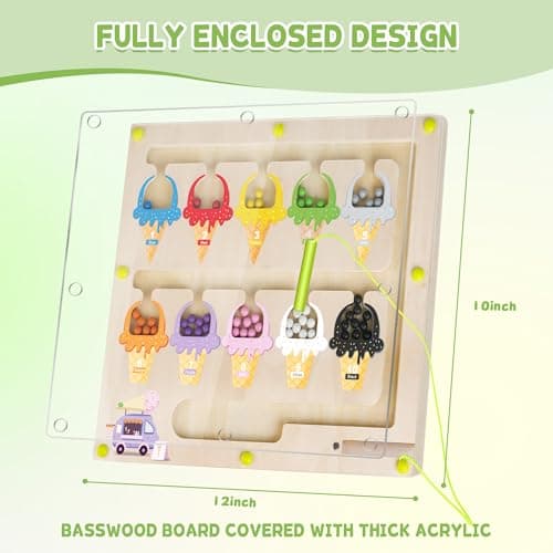 LFENYIGI Jouet Enfant 3-8 Ans,Labyrinthe Magnétique de Couleurs et de Nombres,Labyrinthe Magnétique Enfant 3 Ans-6 Ans,Labyrinthe Magnétique en Bois,Jouets Cadeau pour Les Filles Garçons