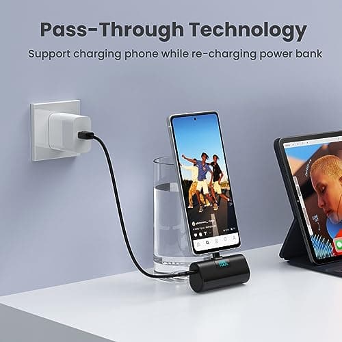 Batterie Externe pour iPhone 16/15 Series, 5200mAh USB C Power Bank à Charge Rapide, Ultra-Compact et Léger Batterie Portable Écran LCD Chargeur Portable pour iPhone 16/15/15 Pro Max Samsung etc.