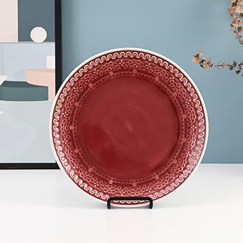 Chevalet Support Presentoir Porte Assiette - 6 Pouces Metal Support Assiette Decorative - Support Cadre Photo de Table - Présentoir de Fer pour Plaque | Livre Cuisine | Carte Postale | Art - Noir