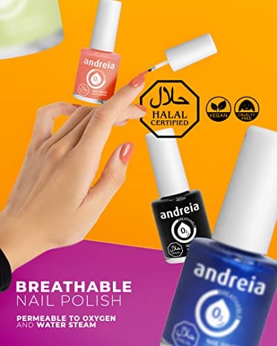 Andreia Vernis Halal - Vernis à Ongles Végétalien Brillant, Perméable & Respirant Conforme aux Exigences Halal - Haute Qualité - Couleur B4 Vert pastel - 10.5ml