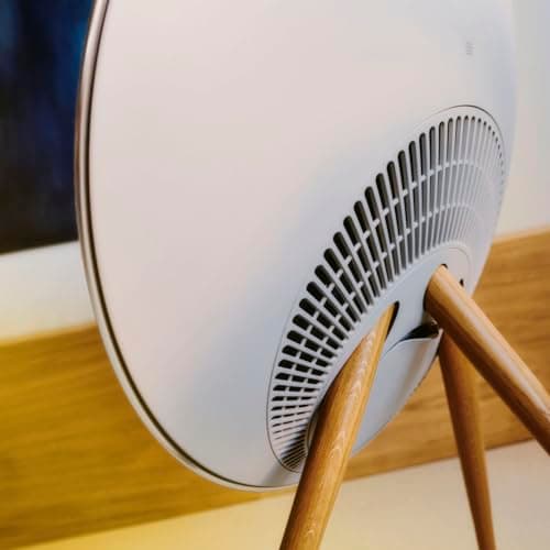 Bang & Olufsen Beosound A9 (5ème Génération) - Enceinte Design Emblématique de Luxe Puissante Bluetooth et WiFi Connectée avec Pieds en Bois - Natural Aluminium