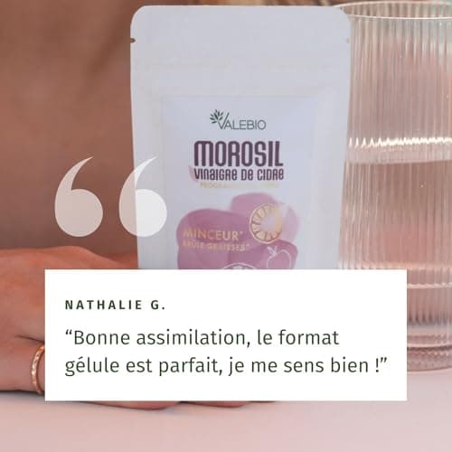 Morosil ® + vinaigre de cidre | Contrôle du poids, brûle graisse, digestion & régulation de la glycémie | 60 gélules gastro-résistantes | Valebio