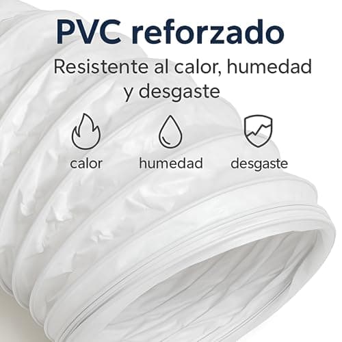 MIRTUX Tuyau flexible pour climatiseur portable 6 m Diamètre 150 mm PVC résistant à la chaleur Compatible avec les séchoirs et hottes de cuisine Pingouin Installation facile à la maison ou au bureau