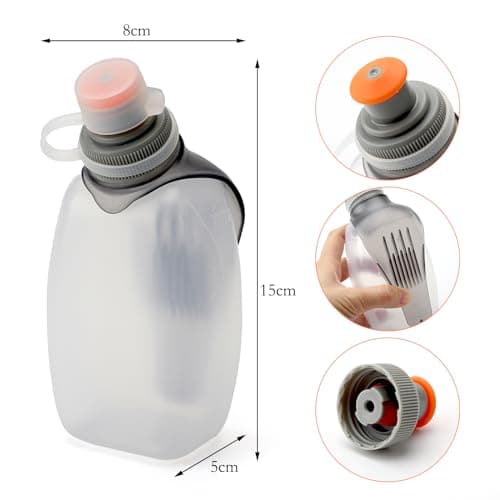 BRISKORE Gourde de sport, 250 ml, sans BPA, anti-fuite, avec clip arrière, pour le sport, le marathon, la course à pied