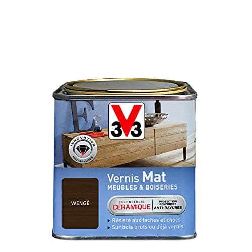 V33 Vernis intérieur Mat meubles & boiseries, Wengé 0,5L