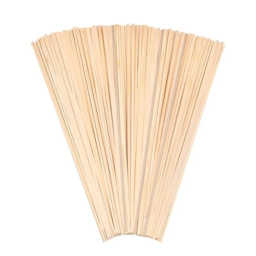 Lot de 100 tiges carrées en bois, pour barbe à papa, diamètre : 4 mm, Longueur : 40 cm