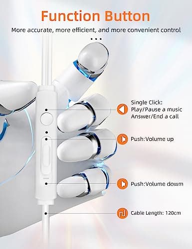 MAS CARNEY Écouteurs USB C TH6, avec Puce numérique intégrée, Microphone et télécommande, Compatible avec Les Smartphones Samsung, Huawei, Oppo, Vivo, Honor, Google Pixel et Les iPads, Blanc.