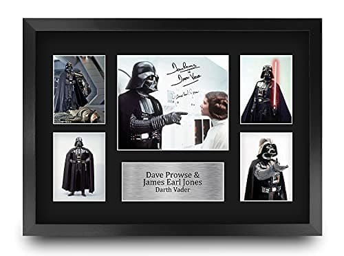 HWC Trading FR A3 Dave Prowse & James Earl Jones Star Wars Darth Vader Cadeaux Imprimés Affichage de présentation d’autographes signés pour les fans de cinéma - A3 Encadré