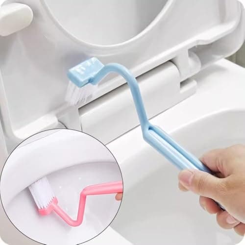 Xemnys Brosse de nettoyage pour joints de carrelage - Brosse de nettoyage sous le bord des toilettes - Outil de nettoyage pour salle de bain/douche/cuisine/fenêtre