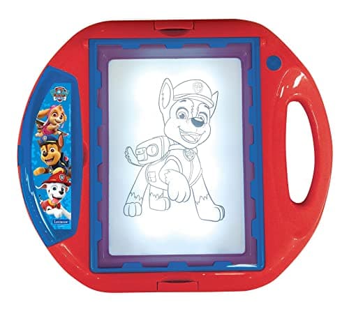 Lexibook Paw Patrol La Pat'Patrouille Projecteur à dessins, 4 tampons, 10 modèles, écran lumineux, 1 stylo inclus, jouet artistique et créatif pour filles et garçons, Rouge/Bleu, CR310PA