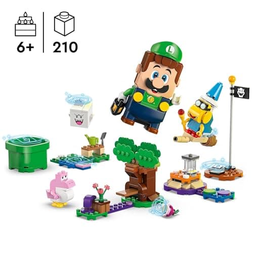 LEGO Super Mario Les Aventures de Luigi Interactif - Cadeau Nintendo pour Enfants Garçons et Filles Passionnés de Jeux Vidéo de 6 Ans et Plus - Set de Jardin - Bébé Yoshi Rose 71440