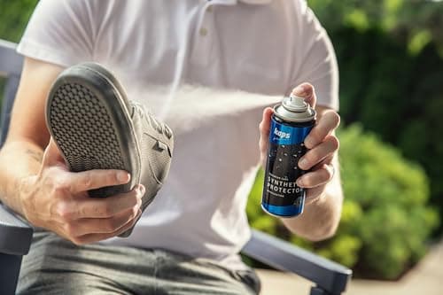 Kaps Shoe Protector Spray imperméabilisant hydrofuge pour cuir synthétique E-cuir artificiel artificiel Eco, textile et tissu sensibles, protecteur synthétique