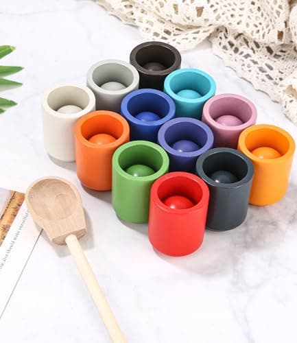 Jouet Montessori en Bois pour les Jouet Enfant 2 ans et plus, Jeu Enfant 2 ans Préscolaire de tri et D'association pour Apprendre à Reconnaître les Couleurs et à Compter, Cadeau pour Les 2 3 4 5 Ans