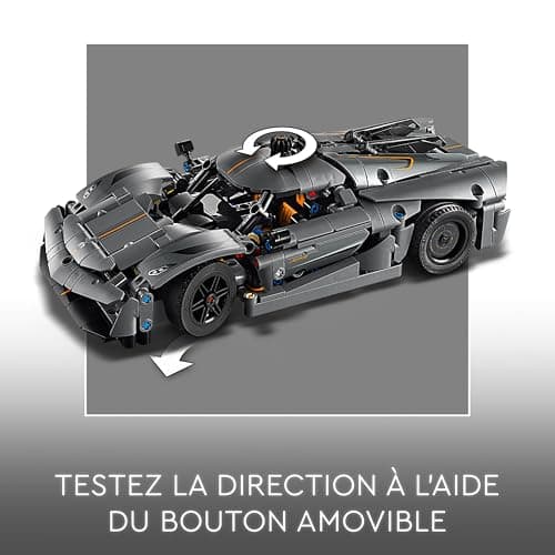 LEGO Technic Hypercar Koenigsegg Jesko Absolut Grise - Set de Construction - Véhicule pour Enfants - Maquette à Construire - Cadeau pour Les Passionnés de Sport Automobile 42173