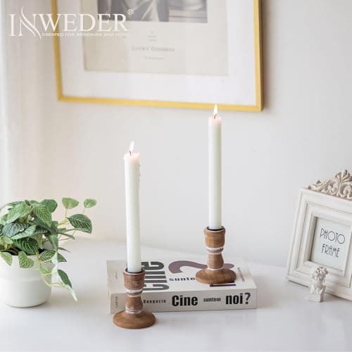 Inweder Bougeoir Bois pour Chandeliers Bugeoirs: 2 pcs Bougeoirs Rustiques Porte Bougie en Bois Bougeoir Mariage pour Centre de Table Mariage Evénement Noël ou Décoration de la Maison