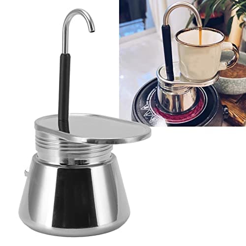 Cafetière à Expresso pour Cuisinière, Cafetière à Moka à Bec Unique en Acier Inoxydable, Cafetière Portable Légère de Grande Capacité de Bricolage de Style Italien, pour le Camping en Plein Air
