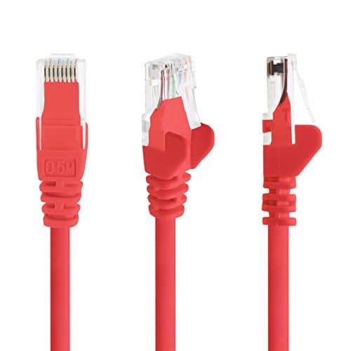 0,5 m - rouge - 10 pièces - (PACK) - Câble réseau LAN Ethernet CAT.6 CAT6 Câble patch 1000 Mbit/s
