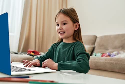 Lexibook, Ordinateur Portable éducatif bilingue Anglais/français, écran Couleurs, 130 activités de Langue, écriture, mathématiques, logique, Musique et Jeux, Bleu, JC798i1