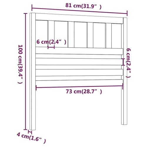 Coavain Tete de Lit 81 cm Tête de Lit Bois Noir 81x4x100 cm