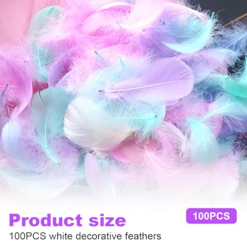 Zeayebsr 100 PCS de Plumes pour L'artisanat,Plumes Loisirs creatifs, Plumes Loisirs creatifs,Plume Decoration,Idéales pour la Décoration de Mariage, Les Arts et L'artisanat pour Les Enfants,Plume