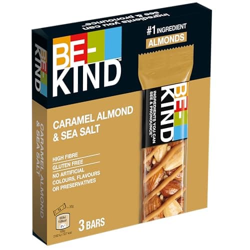 BE-KIND - Barres de céréales aux amandes, caramel et sel marin - 3 barres de 30g