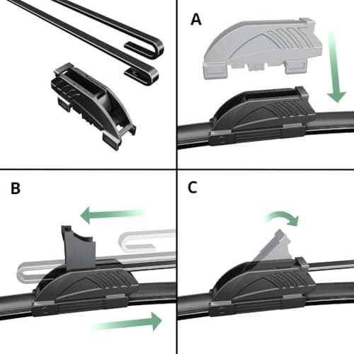 Mossa Balais d'essuie-glace de pare-brise adaptés pour Fiat Panda (10.2003-12.2012) - essuie-glace pour lunette avant - kit essuie glaces 4