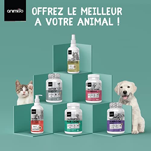 Animigo Spray Anti Démangeaisons & Irritations Chien et Chat 250ml - Formule 100% Naturelle - Soulage Les Zones Irritées & Diminue Les Grattements - Produit Calmant Compatible avec Les Léchages