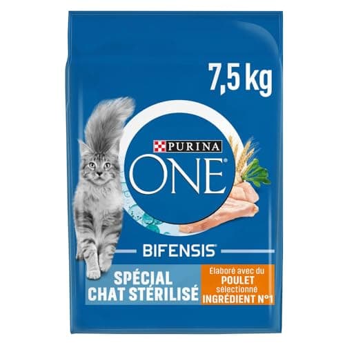 PURINA ONE Bifensis Chat Stérilisé Croquettes au Poulet pour Chats Adultes | Sac de 7,5kg ( l'emballage peut varier)