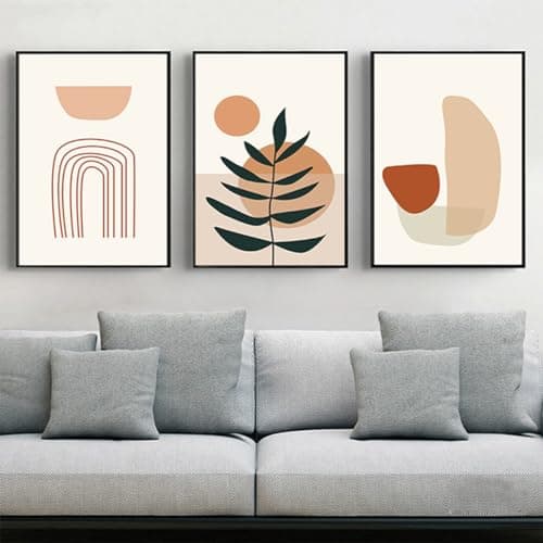 PYNVDD Lot de 3 posters muraux, imprimés de feuille botanique, modernes, abstraits, sans cadre, image 01,60 x 90 cm