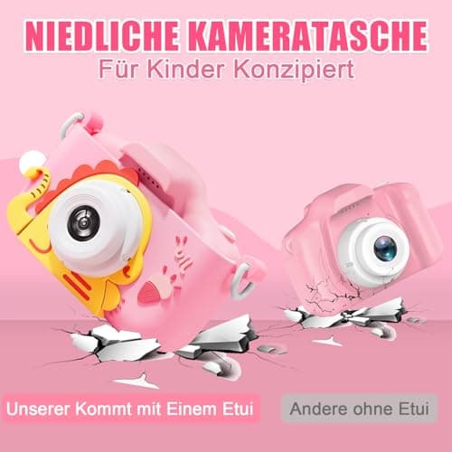 Appareil Photo Enfant, 2" 1080p, Appareils Photos Numériques Enfants, HD Appareil Photo pour Enfant avec 64GB Carte, Deux Caméras Avant Et Arrière, Kids Camera, Cadeaux pour Enfants de 3 À 12 Ans