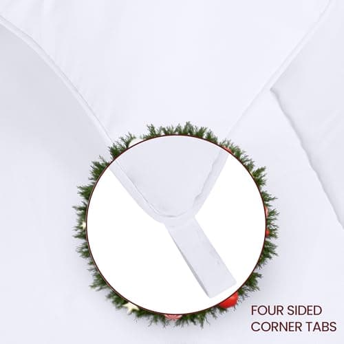Utopia Bedding Couette 220x240 cm, Couette Chaud 370 GSM, pour lit 2 Personne, Couverture Blanc avec Onglets d'angle (Blanc)