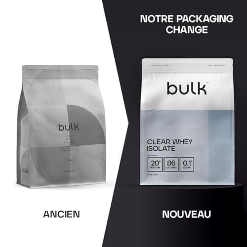 Bulk Clear Whey Isolate, Shake protéiné rafraîchissant, Protéine en Poudre, Rafraichissant et Fruité, Fruit de la Passion, 500 g, 20 Portions