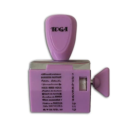 DRAEGER PARIS 1886 Toga TPM108 Tampon à Messages avec 12 Expressions Famille Plastique Violet 9,5 x 14,5 x 3 cm