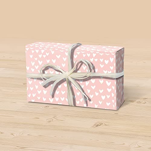 Clairefontaine 223862C - Un Rouleau De Papier Cadeau - Papier Affiche 80g - Dimensions : 5mx35cm (Spécial Petite Largeur) - Motif : Coeurs - Emballage Cadeau, Idéal Pour Les Petits Emballages