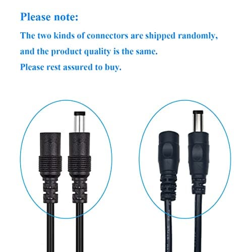 Liwinting 2 Pièces 3 Mètres Rallonge Cordon d'alimentation DC 2,1mm x 5,5 mm Mâle à Femelle Connecteur pour Adaptateur Secteur, LED, CCTV Camera Power, Voiture, Moniteurs, et Plus - Noir