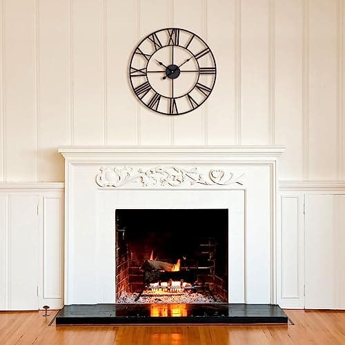 ACCSHINE Horloge Murale Metal avec Chiffres Romain Vintage Silencieuse 40cm