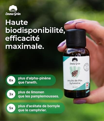 Emma Grün® Huile Essentielle de Pin Sylvestre - 30ml & 100% naturelle - Huile de Pin Sauvage - Qualité Alimentaire - Huile de Pin Forestier - Huile Essentielle - Huile de Pin Suisse d'Autriche