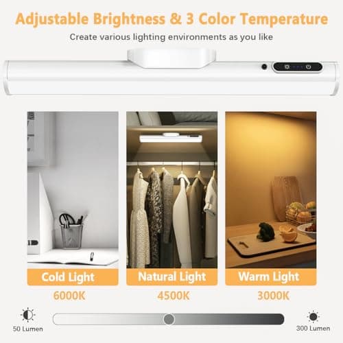 bravzurg Reglette LED Cuisine Rechargeable USB, 4000mAh Lampe Murale Sans Fil, Barre Eclairage Tableau Magnetique avec Télécommande, Lumiere a Pile pour Placard, Interieur, Vitrine, Armoire, Meuble
