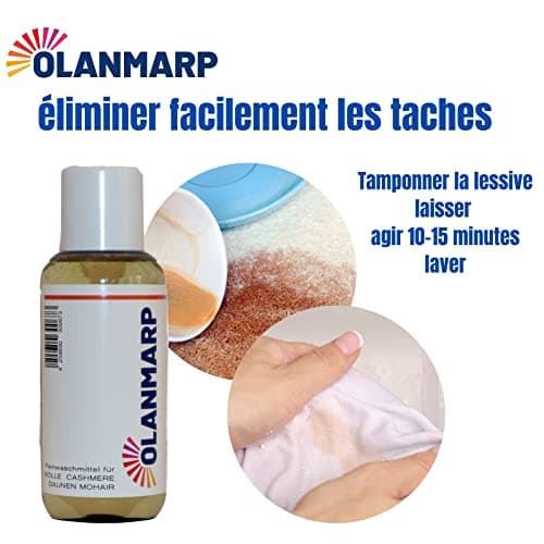 Olanmarp Lessive en laine - Lessive liquide liquide pour laine, angora, alpaga, duvet, mohair (100 ml, sans filet à linge)
