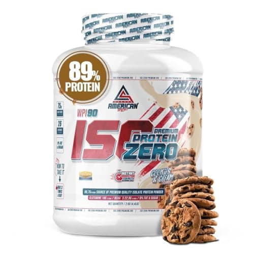 AS American Suplement | Iso Whey Zero 2 kg | Whey Isolate 0% Sucres et 0% Matières grasses | Proteines Musculation | Évite le catabolisme | Whey Protein Isolate | Faible en Glucides (2 kg, Cookies)