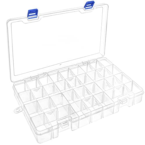 DIFIT , Boite de Rangement Plastique avec Séparateurs Réglables 34 Compartiments, Boite Rangement pour Artisanat, Perles etc, Boite Lot de 1