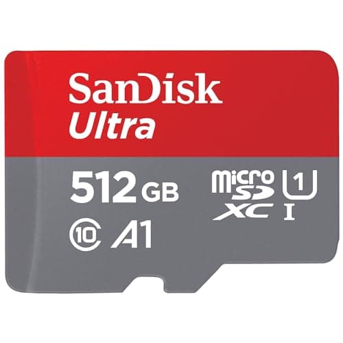 SanDisk Ultra 512 Go microSDXC, Carte micro sd + adaptateur SD (Pour Smartphone et Tablette, Video Full HDD, jusqu'à 150 Mo/s, UHS-I, La performance A1, Class 10, U1)