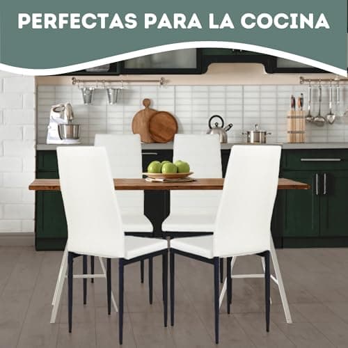 HOME DESIGN & CONFORT Lot de 6 chaises de salle à manger tapissées - (Noir)