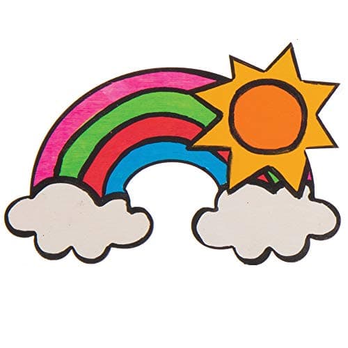 Baker Ross Aimants en Bois motif Arc en Ciel - Lot de 10, Activités Manuelles pour Enfants (AT741)