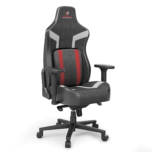 EUREKA ERGONOMIC Chaise Gaming Ergonomique Chaise de Bureau en Tissu avec Dossier 4D Adaptatif Chaise Gamer Professionnelle Dossier Inclinable, Coussin Épais, Accoudoir Réglable