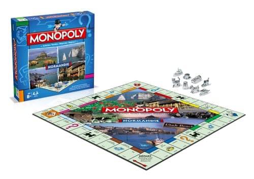 Winning Moves - Monopoly NORMANDIE - Jeu de société - Jeu de Plateau - Edition Villes et régions - 2 à 6 Joueurs - Version française
