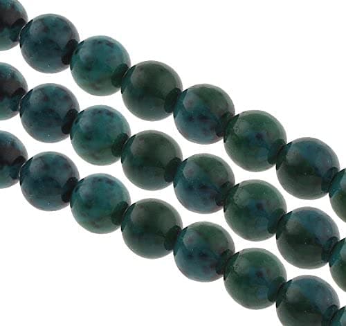 Perles de pierre précieuse, en chrysocolle, azurite, rondes, disponibles en 6 et 8 mm, bleu et vert, de 8 mm