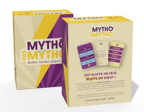 Mytho Pas Mytho - Jeu de Societe - Jeu d'ambiance et de Bluff Entre Amis ou Entre collègues - Jeu de Société Adulte - 2 à 8 Joueurs - Jeu de Cartes dès 16 Ans